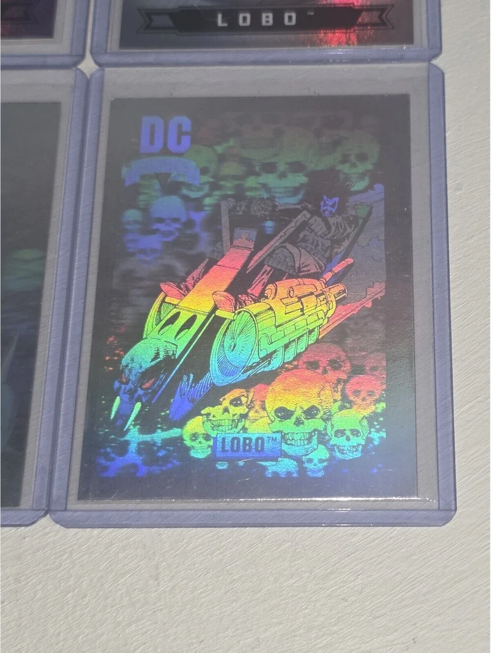 LOBO LOT Fleer Brilliants Superman #58 Base Purple & 2 Holos- DC Comics Cards